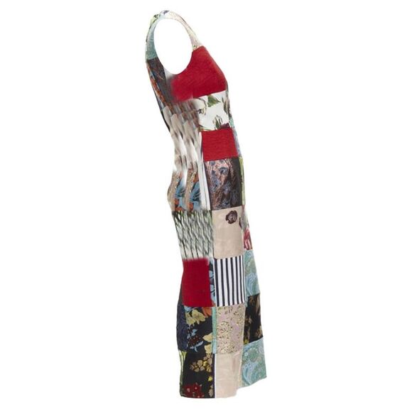 Pre Loved Dolce Gabbana Vintage Patchwork Slim Dress Women multicolor | - Picture 4 of 6